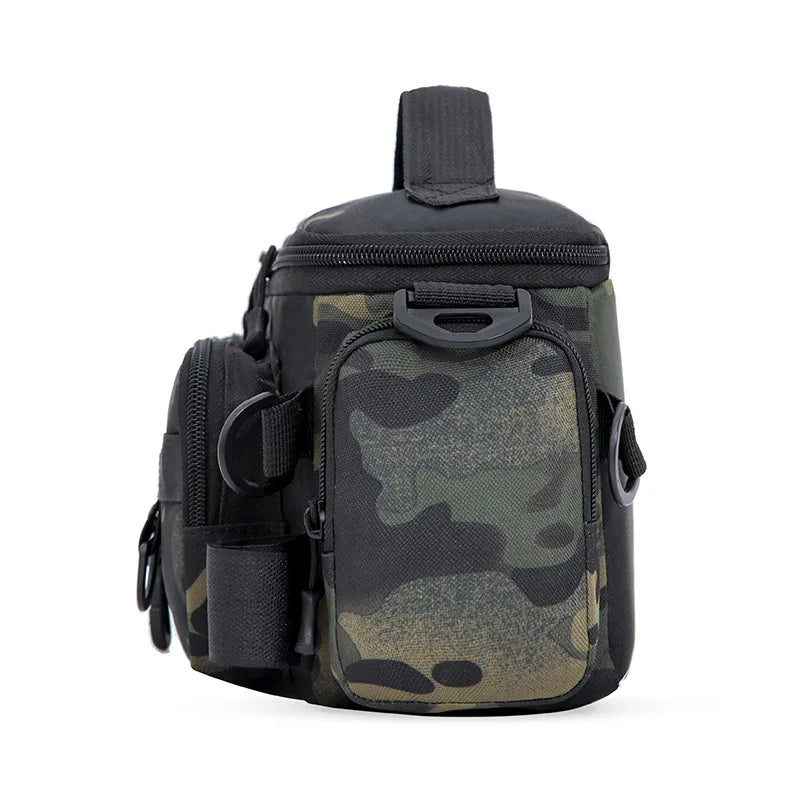 Bolsa Tática de Pesca Multifuncional – Resistente, Impermeável e Anticorrosiva