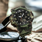Relógio Masculino Militar Smael Camuflagem Dual Display