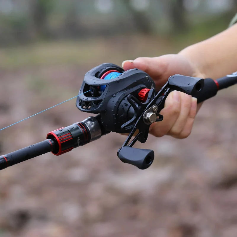 Kit De Pesca Sougayilang Vara Fibra De Carbono Carretilha Drag 8kg Brinde Linha