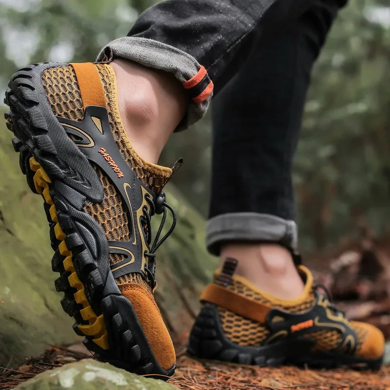 Tênis Masculino Tático Antiderrapante para Trilha e Pesca