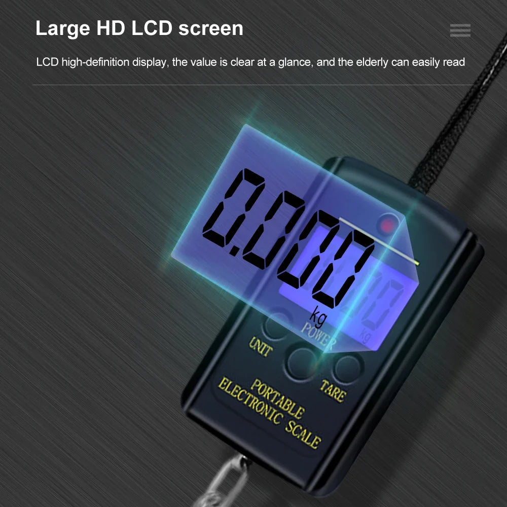 Balança Digital Portátil 40kg x 10g LCD Multiuso Pesca