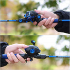 Kit De Pesca Sougayilang Vara 1.8m-2.1m Com 22lbs Fibra De Carbono Carretilha Drag 10kg 8.1:1