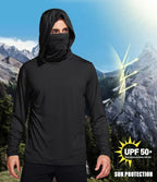 Camisa Masculina Com Capuz UPF 50+ Manga Longa para Pesca