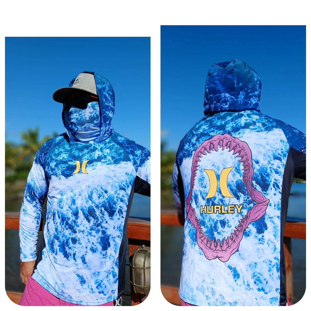Camisa Masculina Com Capuz UPF 50+ Manga Longa para Pesca