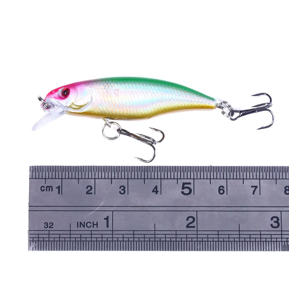 Conjunto Isca de Pesca Minnow 5 Peças com Ganchos Agudos