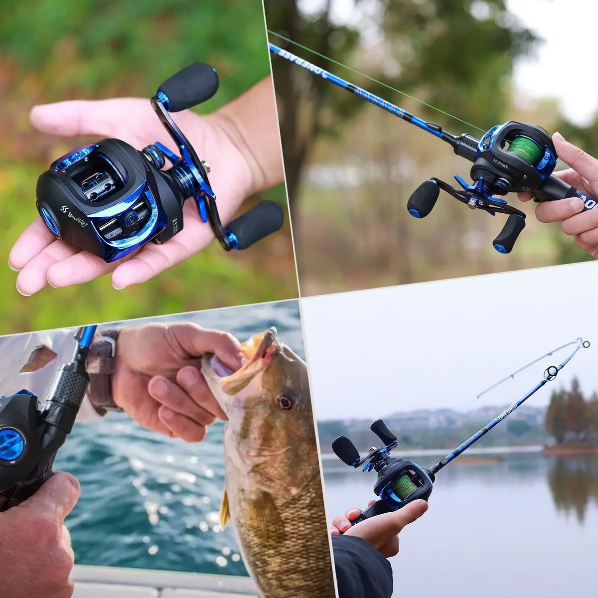 Kit De Pesca Sougayilang Vara 1.8m-2.1m Com 22lbs Fibra De Carbono Carretilha Drag 10kg 8.1:1
