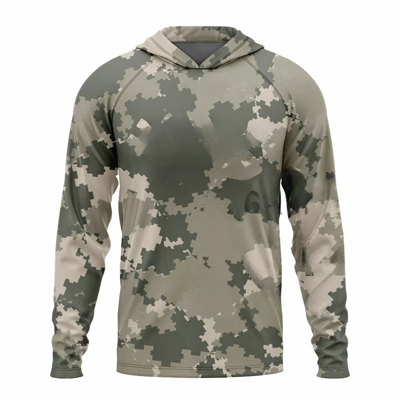 Nova Camiseta de Pesca Importada com Capuz Outdoor Life Confort com Proteção Solar UPF 50+ Super Leve e Confortável