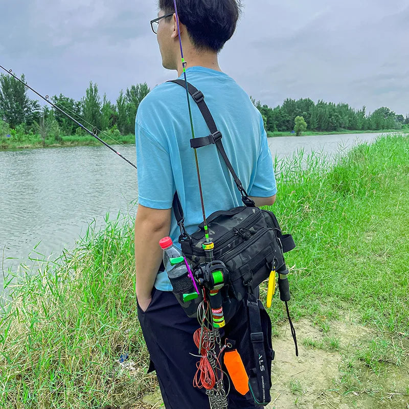Bolsa Tática de Pesca Multifuncional – Resistente, Impermeável e Anticorrosiva