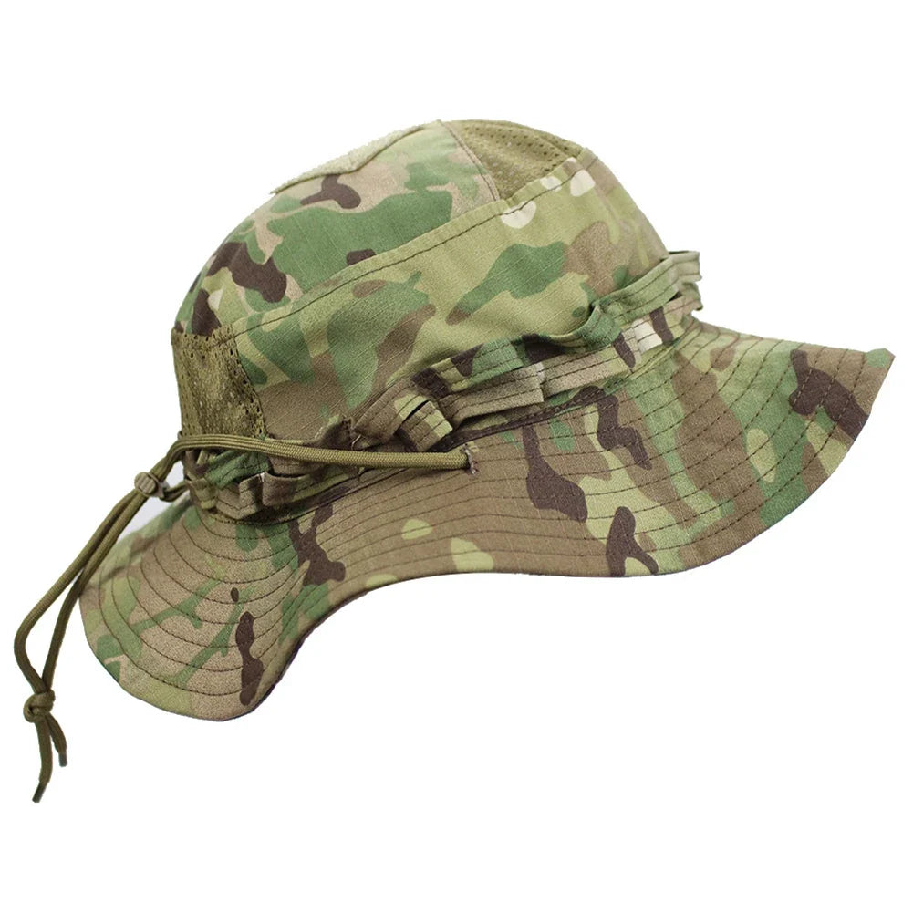 Chapéu Tático Camuflado Para Pesca e Atividades ao Ar Livre