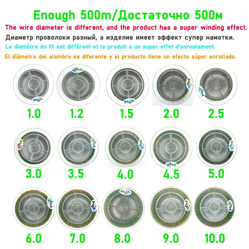 3000M/1000M/500M Invisible Fishing Line 3D Spotted Line Nylon Monofilament Fluorocarbon Coated Carp Bass Pike Fishing Line Pesca