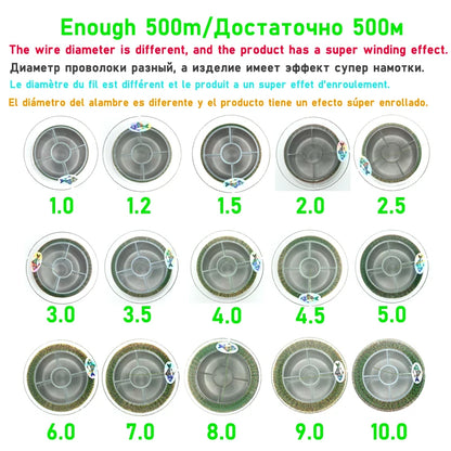 3000M/1000M/500M Invisible Fishing Line 3D Spotted Line Nylon Monofilament Fluorocarbon Coated Carp Bass Pike Fishing Line Pesca