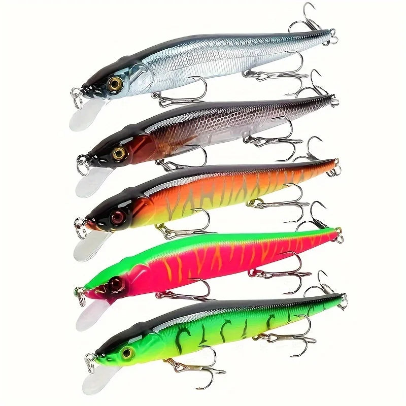 Isca Artificial Profissional Minnow 11.5cm 14g com 3 Ganchos Agudos
