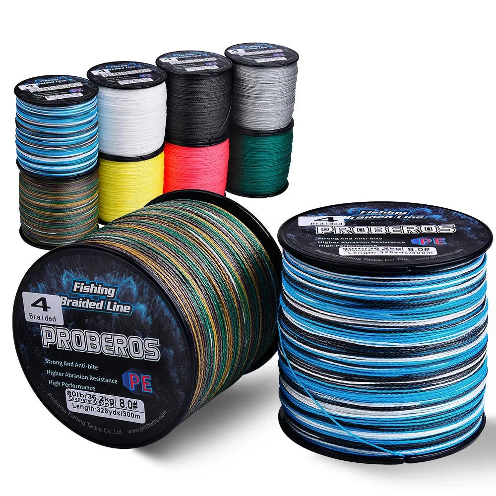 Linha de Pesca Multifilamento Proberos 300M Multicolor 6LB Até 80LB