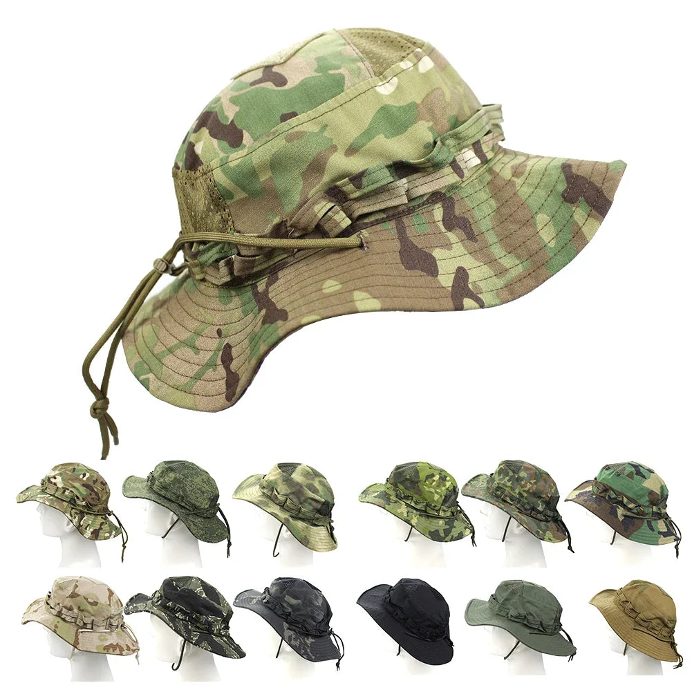 Chapéu Tático Camuflado Para Pesca e Atividades ao Ar Livre