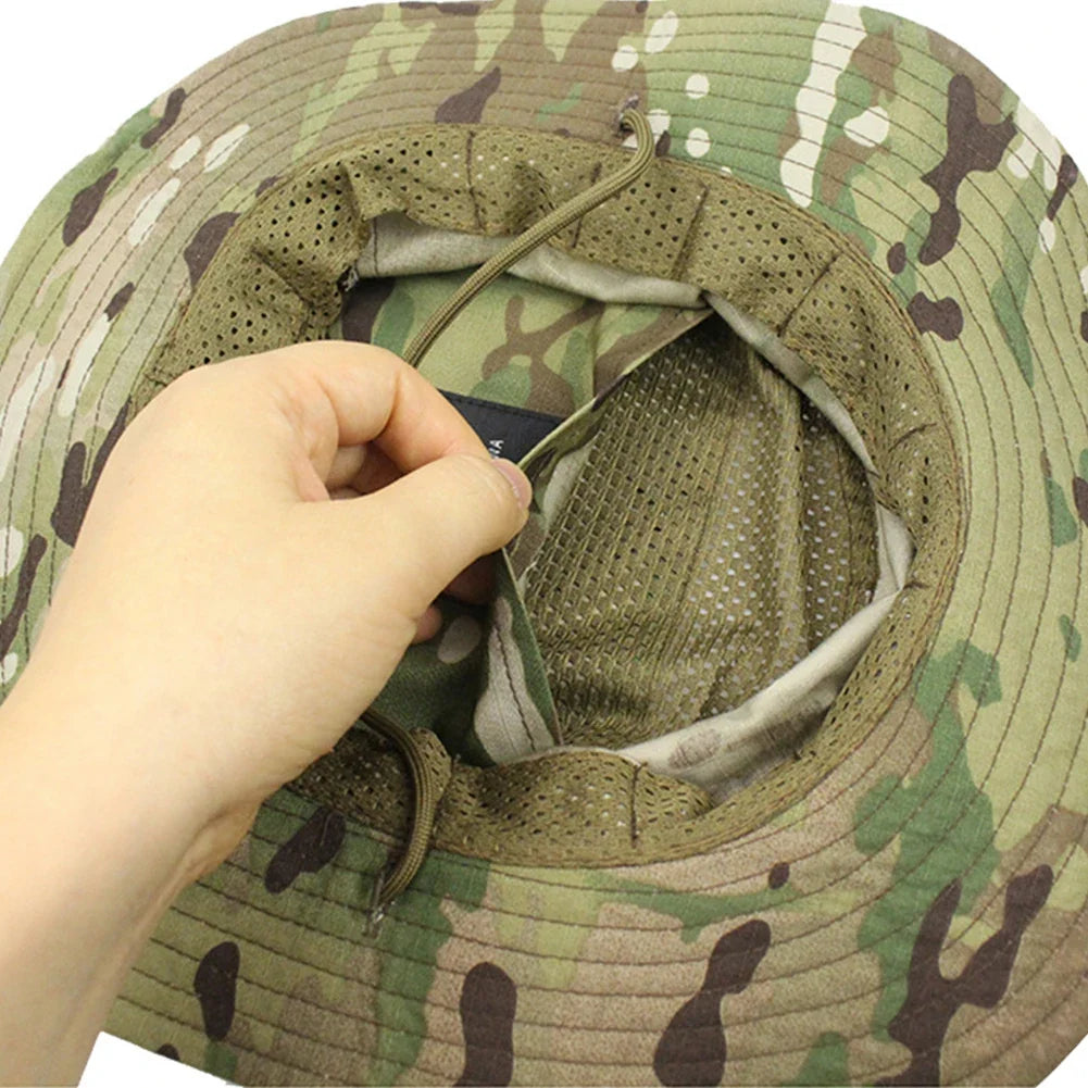 Chapéu Tático Camuflado Para Pesca e Atividades ao Ar Livre