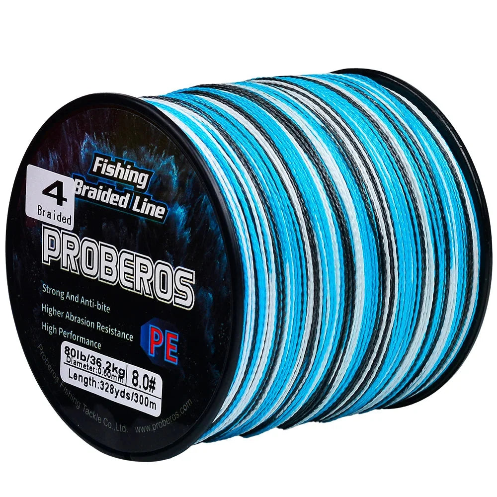 Linha de Pesca Multifilamento Proberos 300M Multicolor 6LB Até 80LB