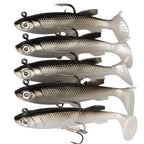 Kit Isca Artificial Soft Fishing 8cm 5 Unidades Com Ganchos