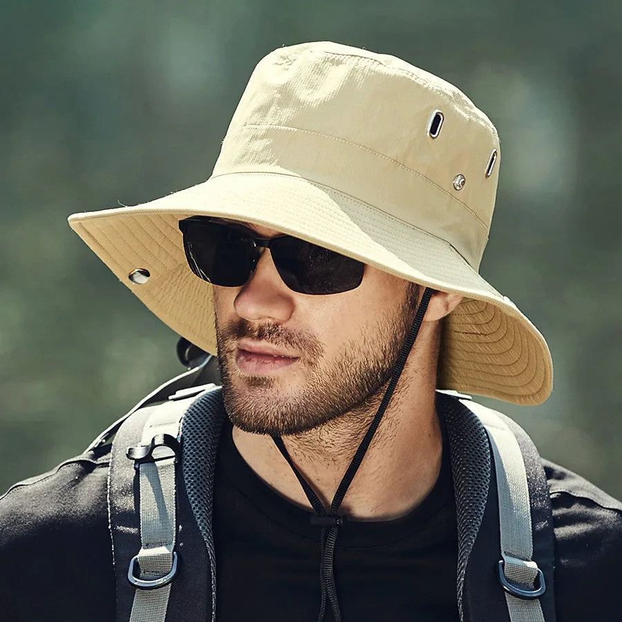 Chapéu de Pescador Aba Larga UV Impermeável Verão
