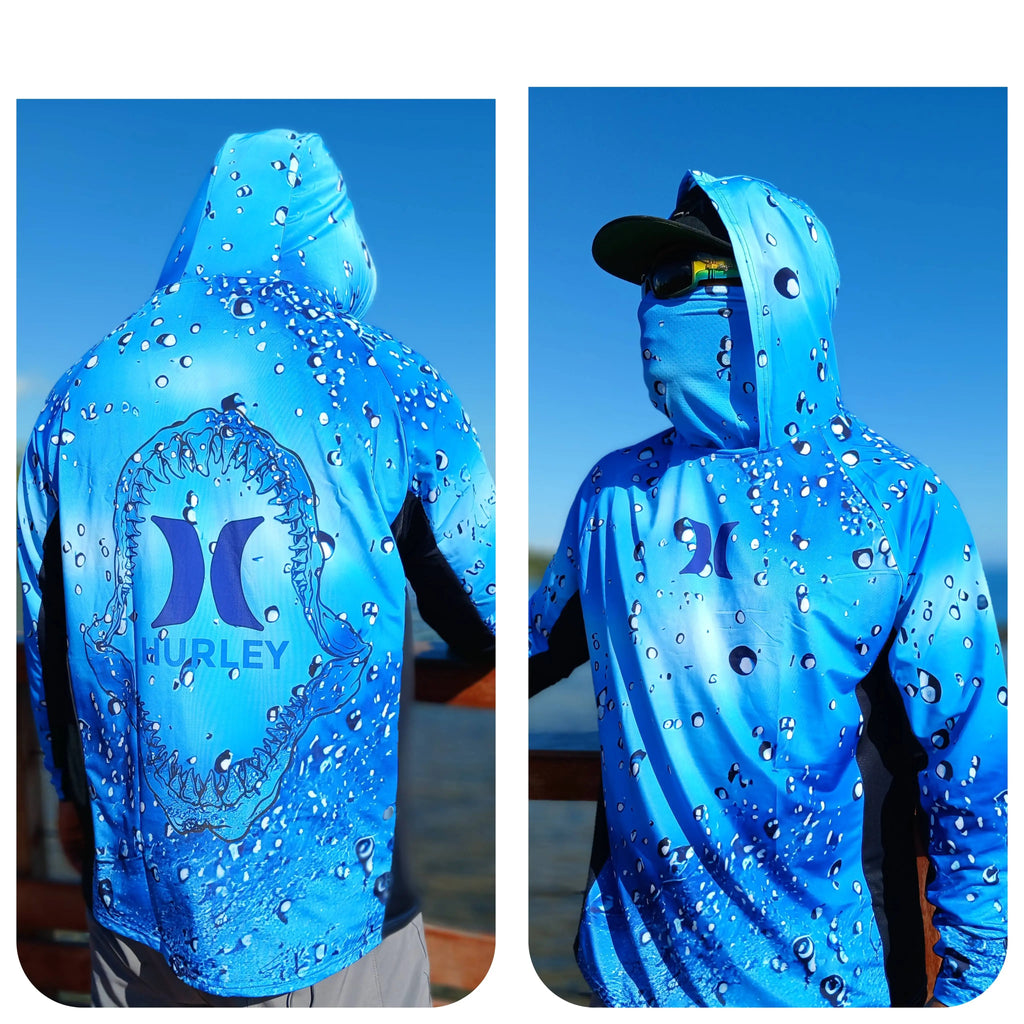 Camisa Masculina Com Capuz UPF 50+ Manga Longa para Pesca
