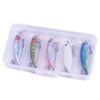 Conjunto Isca de Pesca Minnow 5 Peças com Ganchos Agudos