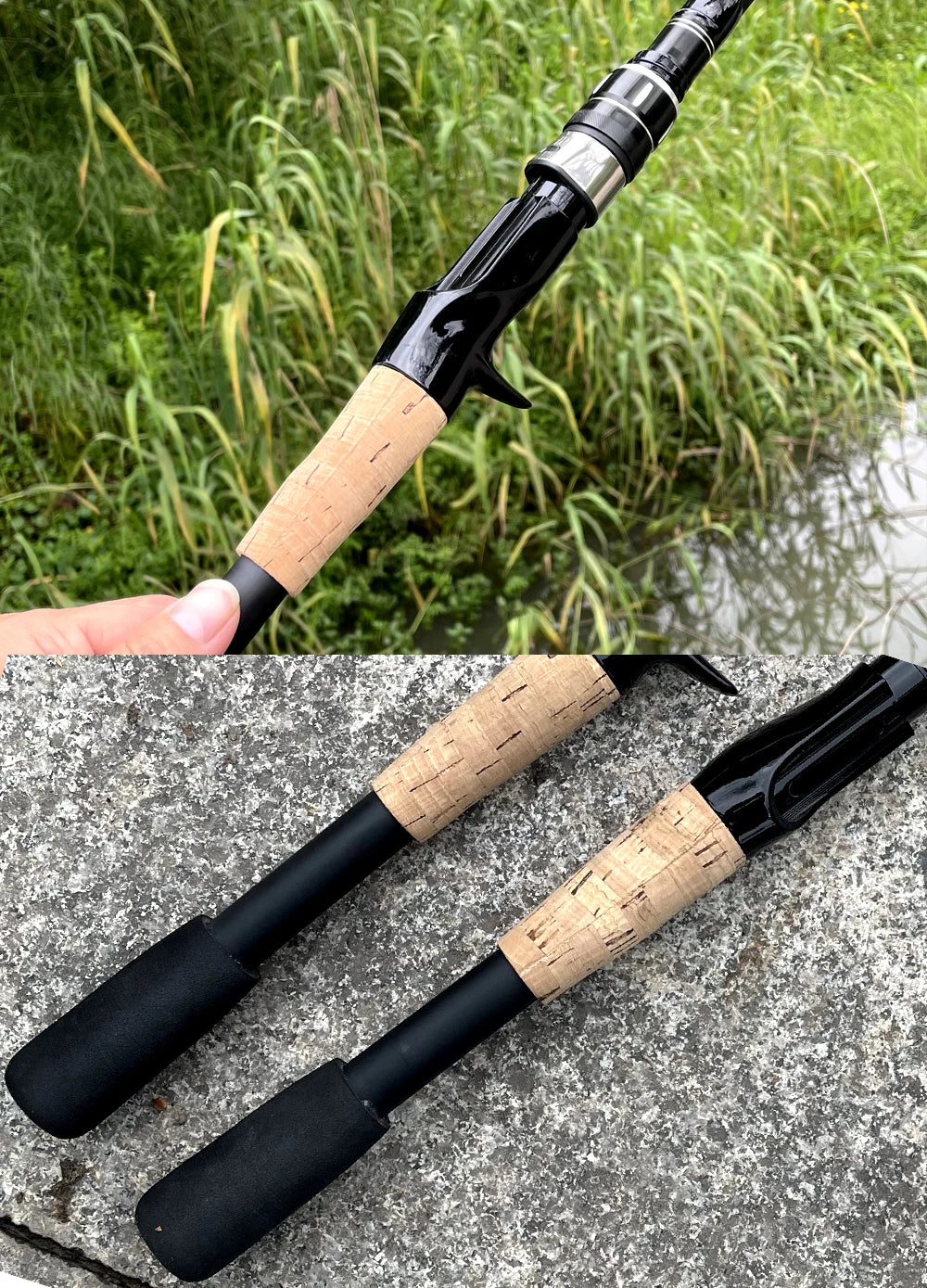 Vara de Pesca Telescópica Kingpesque de Carbono 1.5m a 2.4m - Leve e Compacta