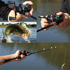 Kit De Pesca Sougayilang Vara Fibra De Carbono Carretilha Drag 8kg Brinde Linha