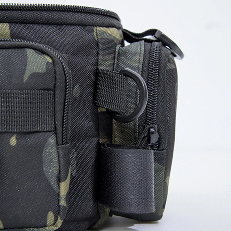Bolsa Tática de Pesca Multifuncional – Resistente, Impermeável e Anticorrosiva