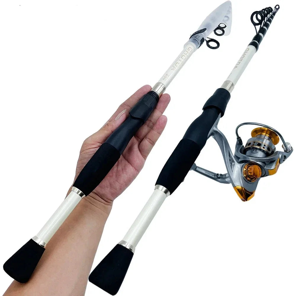 Kit Vara de Pesca Telescópica GHOTDA com Carretel Giratório