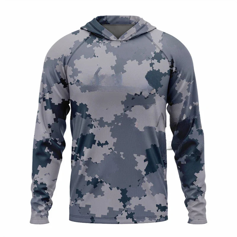 Nova Camiseta de Pesca Importada com Capuz Outdoor Life Confort com Proteção Solar UPF 50+ Super Leve e Confortável