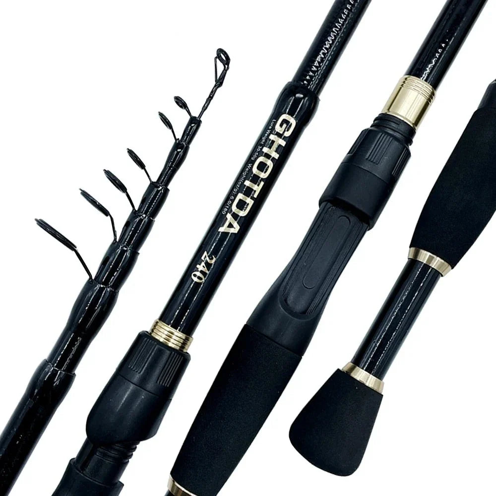 Kit Vara de Pesca Telescópica GHOTDA com Carretel Giratório