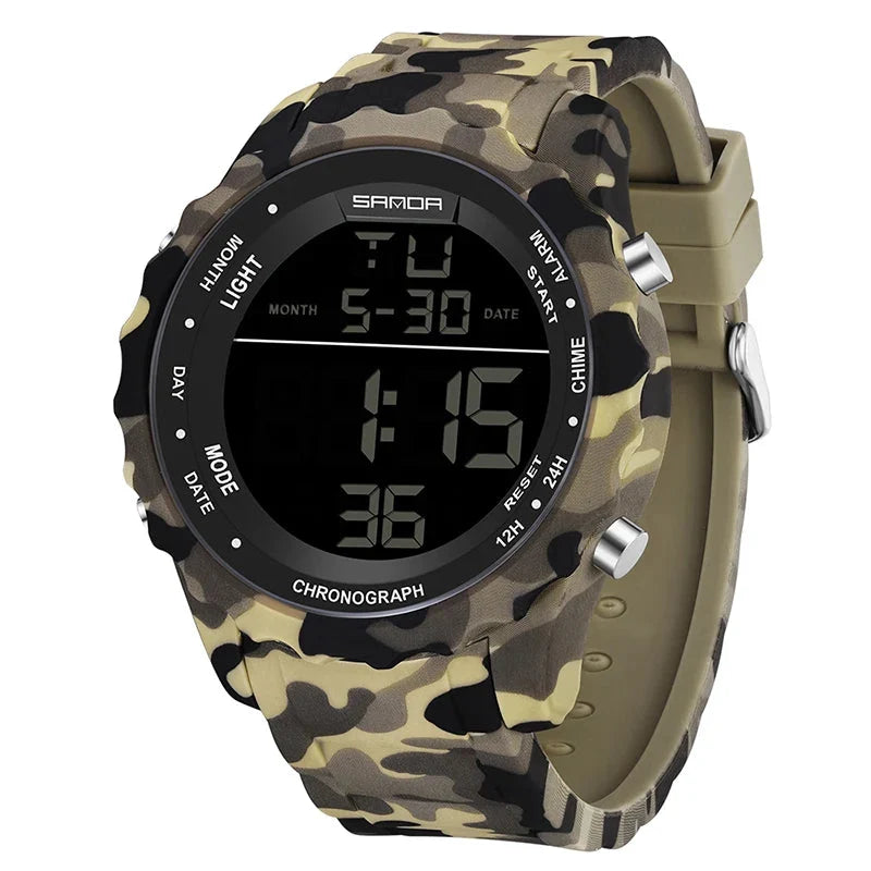 Relógio Militar Camuflado Digital  Sanda à Prova d'Água