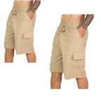 Kit 2 Short Militar Masculino de Sarja Bolsos Frontais e Traseiros