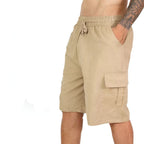 Kit 2 Short Militar Masculino de Sarja Bolsos Frontais e Traseiros