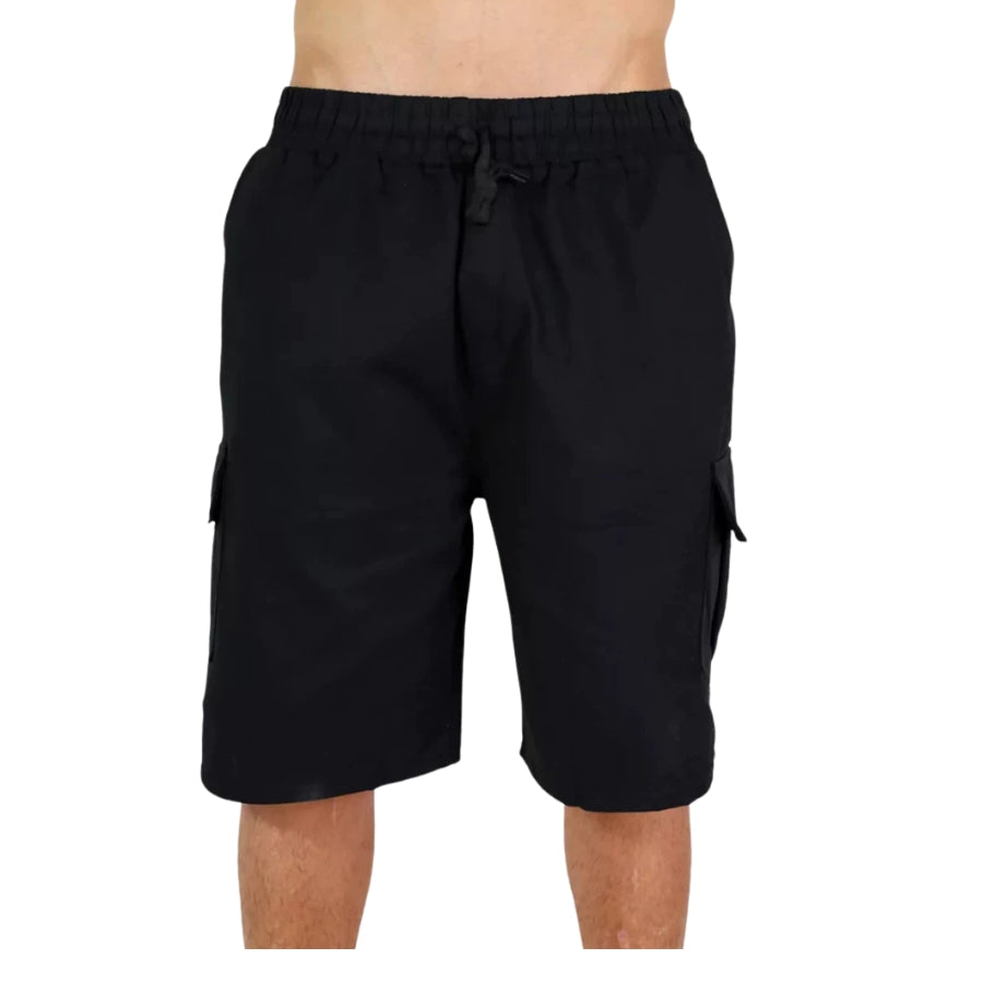 Kit 2 Short Militar Masculino de Sarja Bolsos Frontais e Traseiros