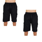 Kit 2 Short Militar Masculino de Sarja Bolsos Frontais e Traseiros