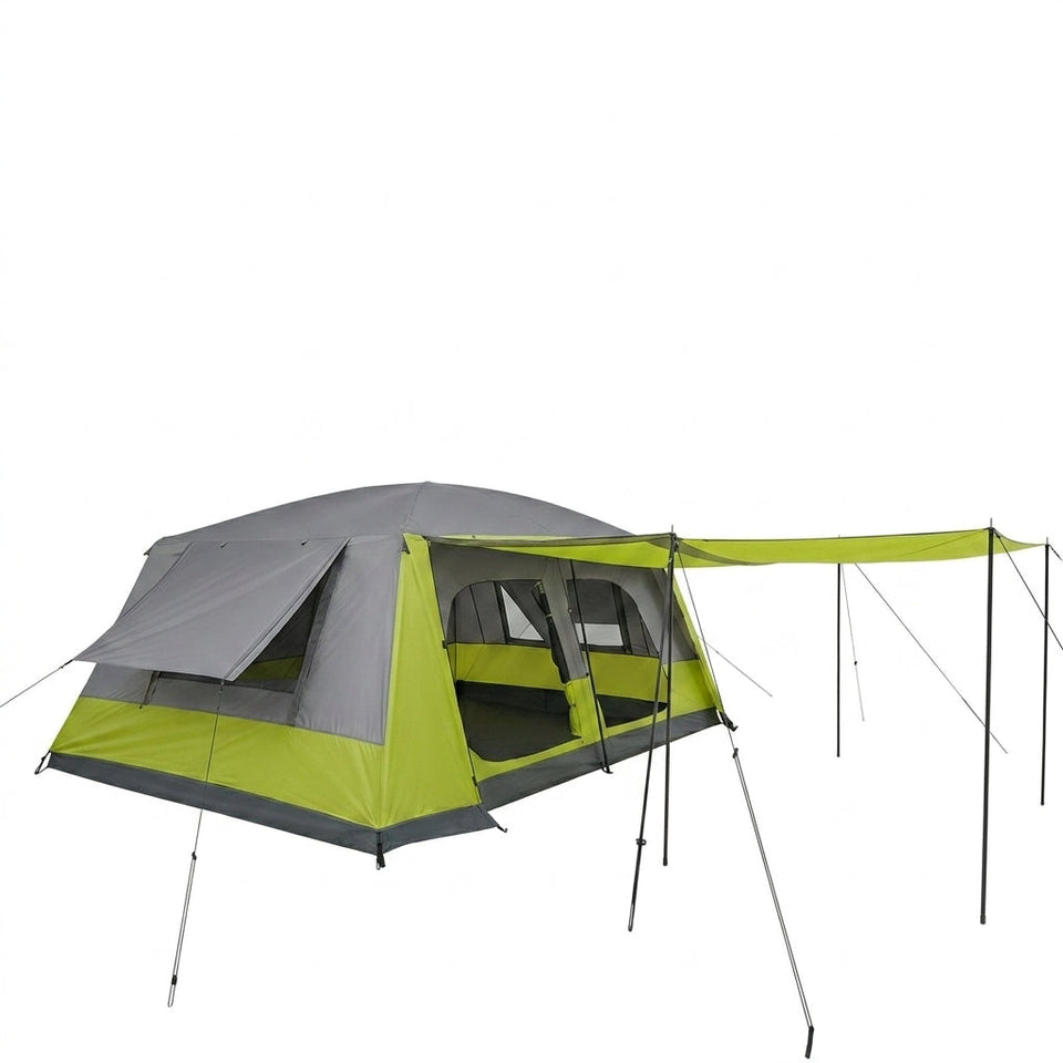 Barraca Gigante 12 A 16 Pessoas Camping Impermeável 5000mm  Com Divisória Interna