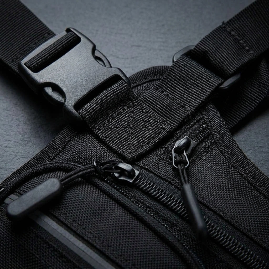 Bolsa Peitoral Masculina Impermeável Chest Bag Tática Esportiva Multibolsos
