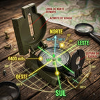 Bússola Tática Militar De Precisão Em Metal Com Mostrador Luminous