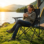 Cadeira Dobrável De Camping E Pesca Com Porta Copos E Bolsa De Transporte