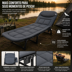 Cama Dobrável Camping Portátil Reclinável 5 Posições Para Acampamento, Descanso E Escritório