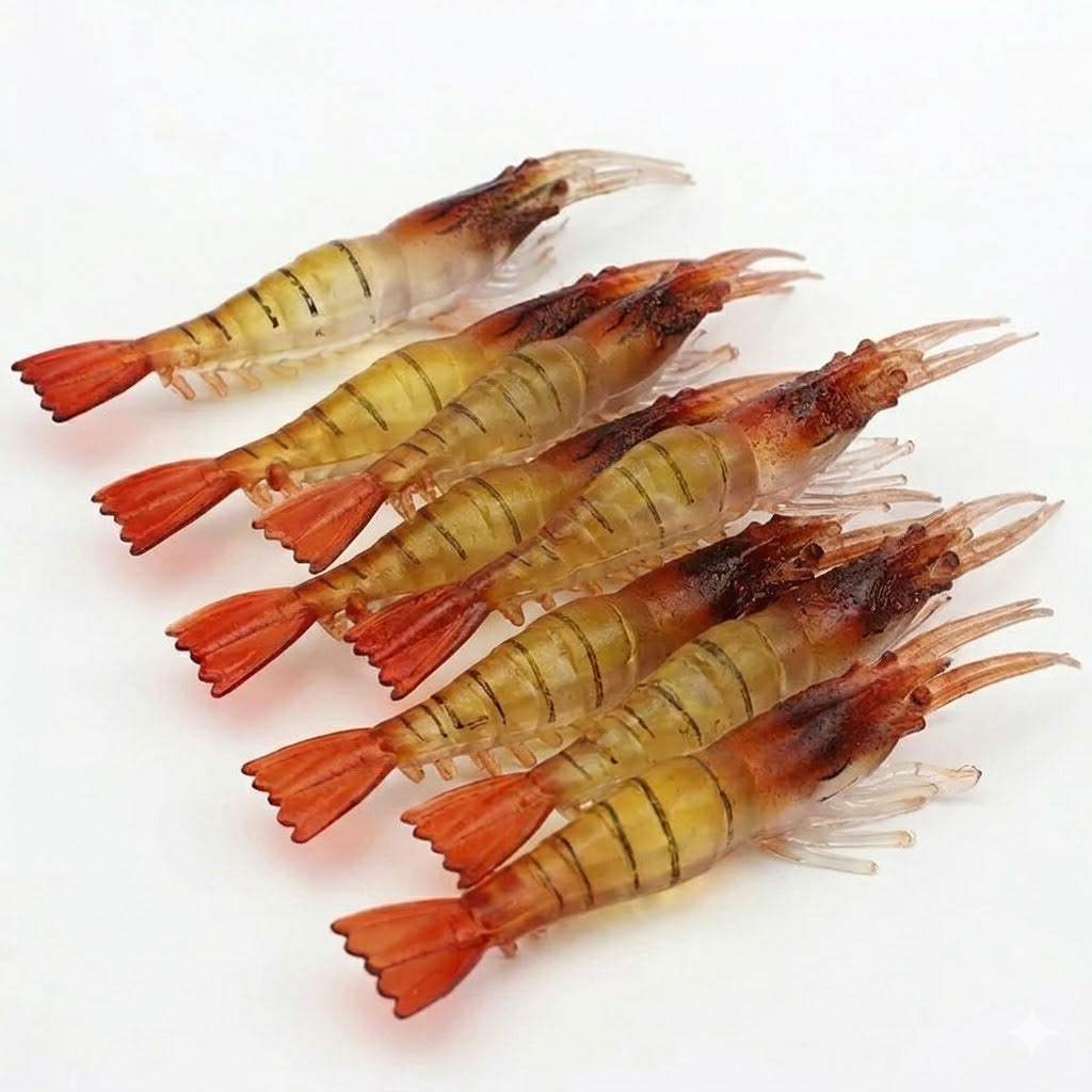 Kit Isca Artificiais Camarão Para Robalo Tucunaré Corvina
