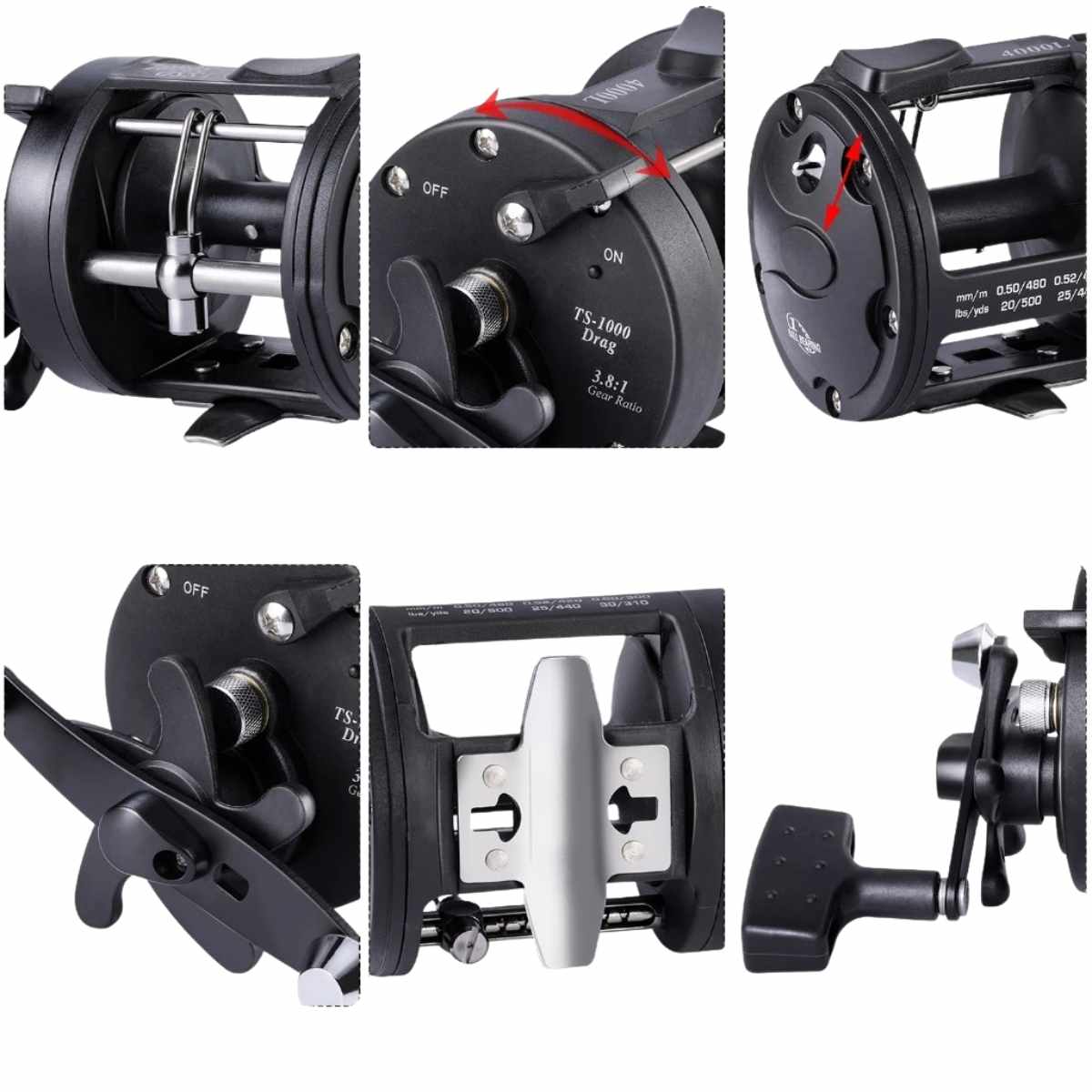 Carretilha Perfil Alto Forte Pesca Pesada 20kg 3000/4000