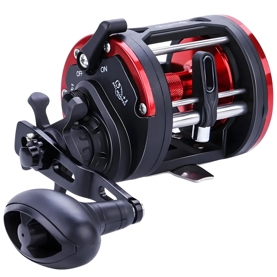 Carretilha Perfil Alto Drag 28kg 3+1 Rolamentos Corpo Em Alumínio