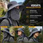 Chapéu De Sol Com Proteção UV50+ Para Pesca, Trilha E Aventura