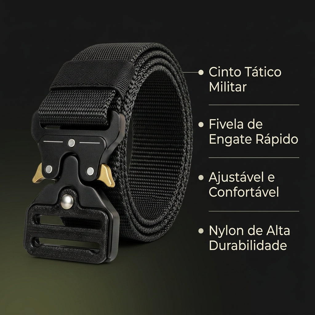 Cinto Tático Militar Nylon Fivela Automática Metal – Ajustável Engate Rápido