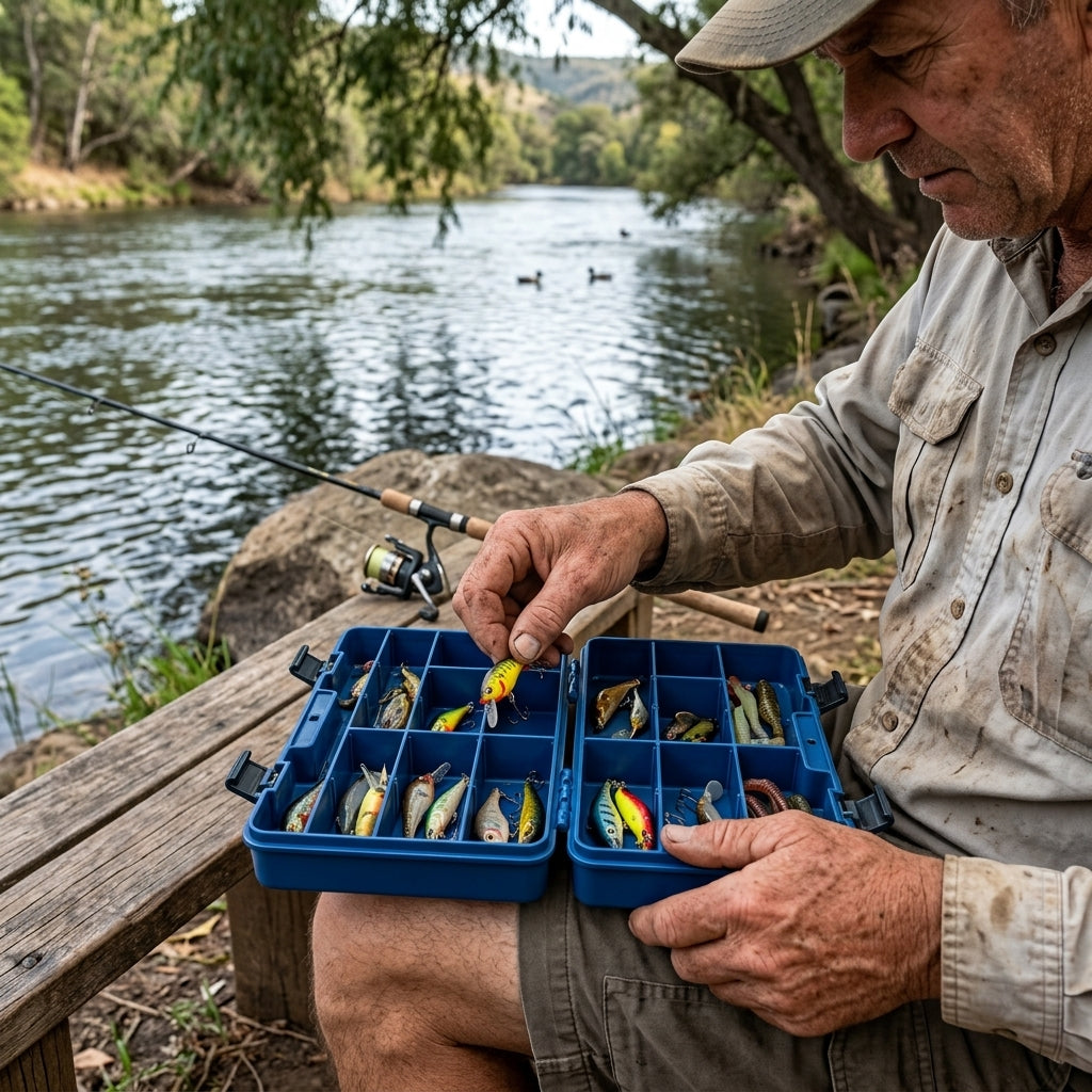 Estojo Organizador Duplo De Pesca Rochel Para Iscas Artificiais 16 Divisões