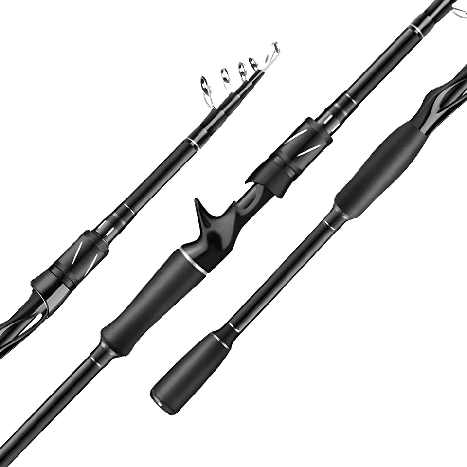 Vara de Pesca Telescópica de Fibra de Carbono - Super Rígida