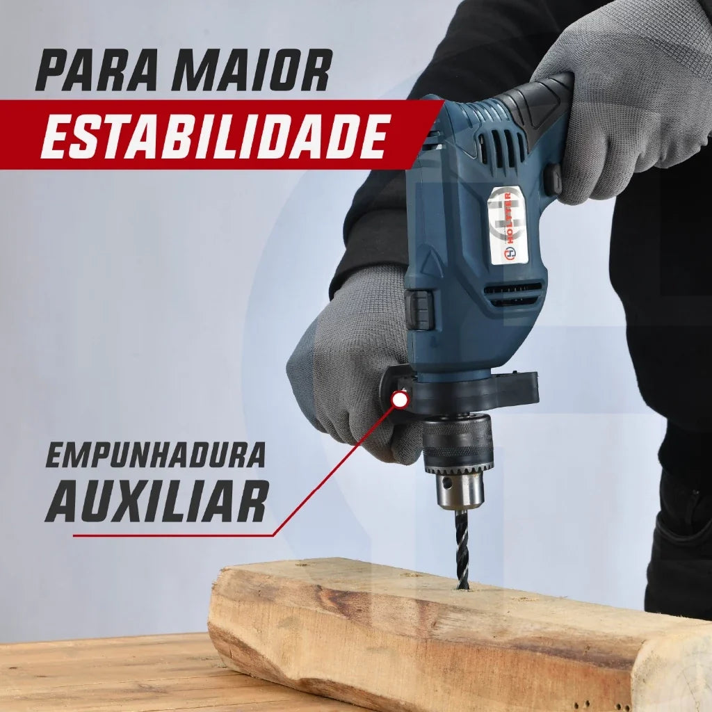 Furadeira Profissional Completa 750W Com Maleta + Kit Brocas Soquetes Reversível