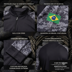 Camisa De Pesca UV50+ Com Zíper Manga Longa Dry Fit Proteção Solar UV Para Pesca E Trilhas