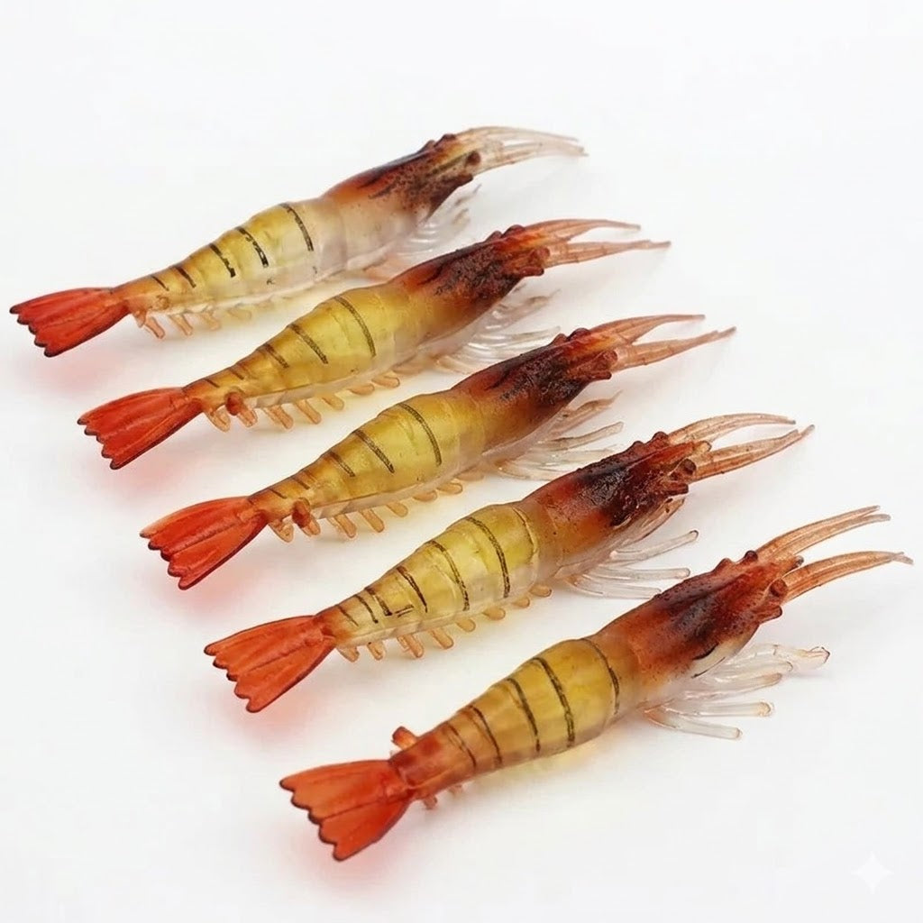 Kit Isca Artificiais Camarão Para Robalo Tucunaré Corvina